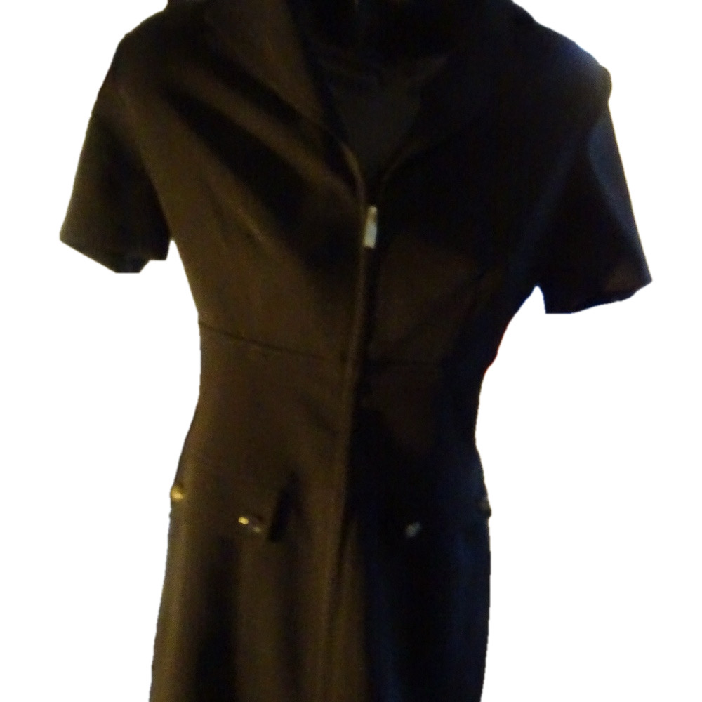 NWT KARL LAGERFELD BLACK ZIP UP THE FRONT DRESS